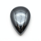 Hematite (Gunmetal) 1PC Small 6x9 MM Pear Cabochon Gray Natural semi Precious Loose Gemstone