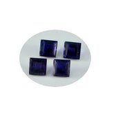 Iolite 1PC Tiny 6x6 MM Square Faceted Blue Polished Semi Precious Loose Gemstones
