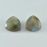 Labradorite 1PC Chunky 14x14 MM Triangle Faceted Gray Genuine Semi Precious Loose Gems