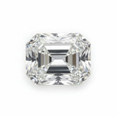 Lab Grown Diamond 1PC Large 10x14 MM Emerald Faceted White Fiery Man Made Gems