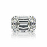 Lab Grown Diamond 1PC Small 6x8 MM Emerald Faceted White Lustrous Man Made Gems