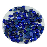 Lapis Lazuli 10PC Tiny 3x5 MM Pear Cabochon Blue Fiery semi Precious Loose Gemstone