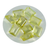 Lemon Quartz 1PC Large 9x11 MM Emerald Faceted Yellow Lustrous Semi Precious Gems
