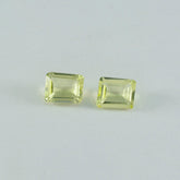 Lemon Quartz 10PC Tiny 4x6 MM Emerald Faceted Yellow Pure Semi Precious Loose Gems