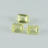 Lemon Quartz 1PC Small 6x8 MM Emerald Faceted Yellow Brilliant Semi Precious Loose Gemstones