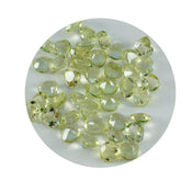 Lemon Quartz 10PC Tiny 4x4 MM Heart Faceted Yellow Brilliant Semi Precious Loose Gems