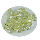 Lemon Quartz 10PC Tiny 5x5 MM Heart Faceted Yellow Sparkling Semi Precious Loose Gemstone