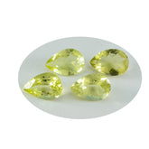 Lemon Quartz 1PC Large 10x14 MM Pear Faceted Yellow Pure Semi Precious Loose Gems