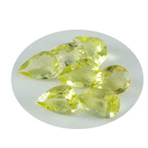 Lemon Quartz 1PC Large 8x12 MM Pear Faceted Yellow Genuine Semi Precious Loose Gemstones