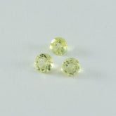 Lemon Quartz 10PC Tiny 5x5 MM Round Faceted Yellow Sparkling Semi Precious Loose Gemstone
