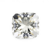 Moissanit 1 Stück, mittel, 9 x 9 mm, Kissenform, facettiert, weiß, glänzend, künstlich hergestellte Edelsteine