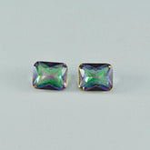 Mystic Quartz 1PC Medium 8x10 MM Emerald Faceted Multicolor High Quality Semi Precious Loose Gemstones