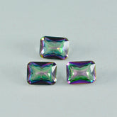 Mystic Quartz 1PC Tiny 4x6 MM Emerald Faceted Multicolor Polished Semi Precious Loose Gems