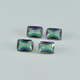 Mystic Quartz 1PC Small 7x9 MM Emerald Faceted Multicolor Shine Semi Precious Loose Gems