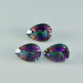 Mystic Quartz 1PC Medium 8x10 MM Pear Faceted Multicolor Pure Semi Precious Loose Gems