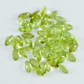 Peridot, 1 Stück, klein, 5 x 10 mm, Marquise-Optik, facettiert, grün, reine Halbedelsteine, lose Edelsteine
