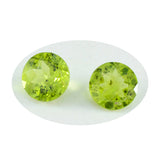 Peridot 1PC Chunky 14x14 MM Round Faceted Green Genuine Semi Precious Loose Gems