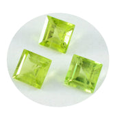 Peridot 1PC Large 12x12 MM Square Faceted Green High Quality Semi Precious Loose Gemstones