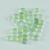 Prehnite 10PC Tiny 4x4 MM Square Cabochon Green Brilliant semi Precious Precious Gemstone
