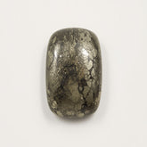 Pyrite 1PC Small 6x8 MM Emerald Cabochon Gray Fiery semi Precious Loose Gemstone