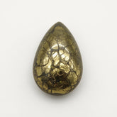 Pyrite 1PC Large 10x12 MM Pear Cabochon Gray Polished semi Precious Precious Gemstone