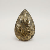Pyrite 1PC Large 8x12 MM Pear Cabochon Gray Sparkling semi Precious Semi Precious Gemstone