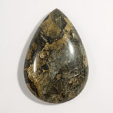 Pyrite 1PC Large 9x11 MM Pear Cabochon Gray Brilliant semi Precious Loose Gemstones