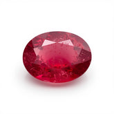 Red Jade 1PC Chunky 15x20 MM Oval Faceted Red Fiery Semi Precious Loose Gemstone