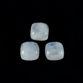Rainbow Moonstone 1PC Large 11x11 MM Cushion Cabochon White Shine semi Precious Loose Gems
