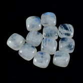 Rainbow Moonstone 1PC Small 8x8 MM Cushion Cabochon White Splendid semi Precious Semi Precious Gemstone