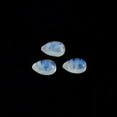 Rainbow Moonstone 1PC Medium 7x10 MM Pear Cabochon White Natural semi Precious Gems