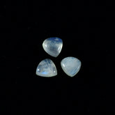 Rainbow Moonstone 10PC Tiny 4x4 MM Triangle Cabochon White Fiery semi Precious Loose Gemstone