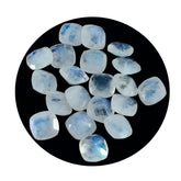 Rainbow Moonstone 10PC Tiny 4x4 MM Cushion Faceted White Brilliant Semi Precious Loose Gemstones
