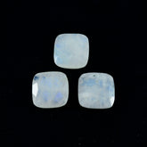 Rainbow Moonstone 1PC Chunky 16x16 MM Cushion Faceted White Pure Semi Precious Loose Gemstones