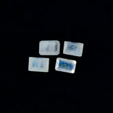Rainbow Moonstone 1PC Tiny 5x7 MM Emerald Faceted White Pure Semi Precious Loose Gemstones