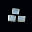 Rainbow Moonstone 1PC Large 8x12 MM Emerald Faceted White Lustrous Semi Precious Loose Gemstone