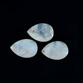 Rainbow Moonstone 1PC Chunky 12x16 MM Pear Faceted White Shine Semi Precious Loose Gemstones