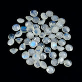 Rainbow Moonstone 1PC Small 8x8 MM Round Faceted White Luster Semi Precious Loose Gemstones