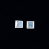 Rainbow Moonstone 1PC Tiny 6x6 MM Square Faceted White Polished Semi Precious Loose Gems