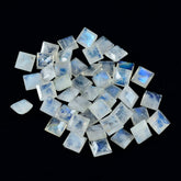 Rainbow Moonstone 1PC Medium 9x9 MM Square Faceted White Lustrous Semi Precious Gems