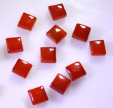 Red Onyx 10PC Tiny 3x3 MM Square Cabochon Red Fine semi Precious Semi Precious Gemstone