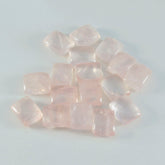 Rose Quartz 1PC Medium 8x10 MM Emerald Cabochon Pink Polished semi Precious Loose Gems