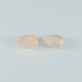 Rose Quartz 1PC Large 8x12 MM Pear Cabochon Pink Brilliant semi Precious Precious Gemstone