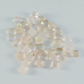 Rose Quartz 10PC Tiny 4x4 MM Square Cabochon Pink Pure semi Precious Precious Gemstone