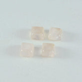 Rose Quartz 1PC Tiny 6x6 MM Square Cabochon Pink Brilliant semi Precious Loose Gems