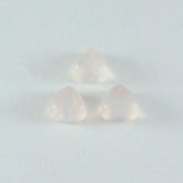 Rose Quartz 1PC Large 11x11 MM Triangle Cabochon Pink Brilliant semi Precious Loose Gemstones