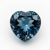 Schweizer Blautopas, 1 Stück, groß, 12 x 12 mm, herzförmig, facettiert, blau, hochwertige, lose Halbedelsteine
