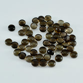 Smoky Quartz 10PC Tiny 4x4 MM Round Cabochon Brown Lustrous semi Precious Gems