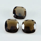 Smoky Quartz 1PC Chunky 13x13 MM Cushion Faceted Brown Natural Semi Precious Loose Gemstone