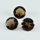 Smoky Quartz 1PC Chunky 14x14 MM Round Faceted Brown Genuine Semi Precious Loose Gemstones